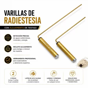VARILLAS DE RADIESTESIA PROFESIONALES CON CAVIDAD PARA TESTIGO